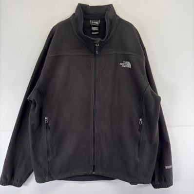 古着 ザ・ノースフェイス THE NORTH FACE ジャケット ワンポイント ロゴ 刺繍 アウトドア 大きいサイズ フリース 2XL ブラック メンズ