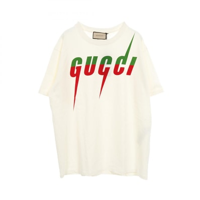 グッチ GUCCI ブレード カットソー 衣料品 トップス コットン メンズ アイボリー系 / グリーン系 / レッド系 【中古】