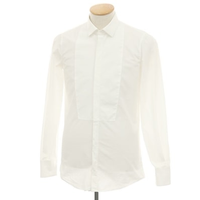 【中古】ディースクエアード DSQUARED2 ストレッチ コットン ドレスシャツ ホワイト【サイズ44】【メンズ】