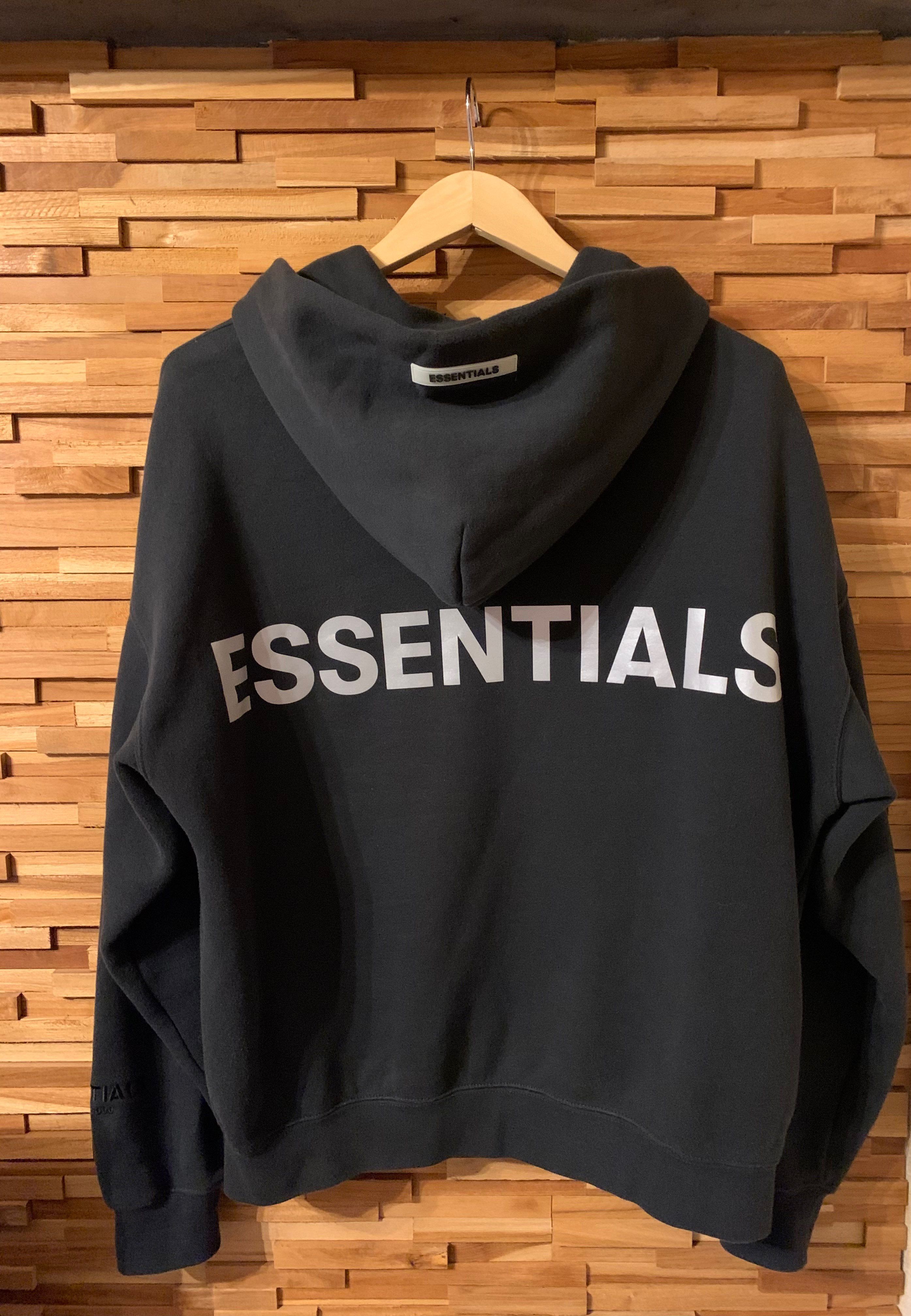 FEAR OF GOD ESSENTIALS 3M Logo Pullover Hoodie "Black"