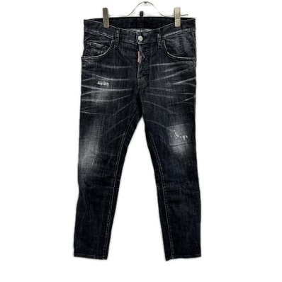 ディースクエアード S74LB1617 S30357 25年 ブラック SKATER JEAN/スケータージーンズ フェードブラックウォッシュスキニースリムテーパードデニム 44