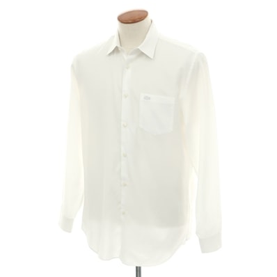【中古】ラコステ LACOSTE コットン ショートカラー ドレスシャツ ホワイト【サイズFR 40】【メンズ】