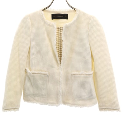 ZARA BASIC ザラベーシック ノーカラージャケット XS ホワイト