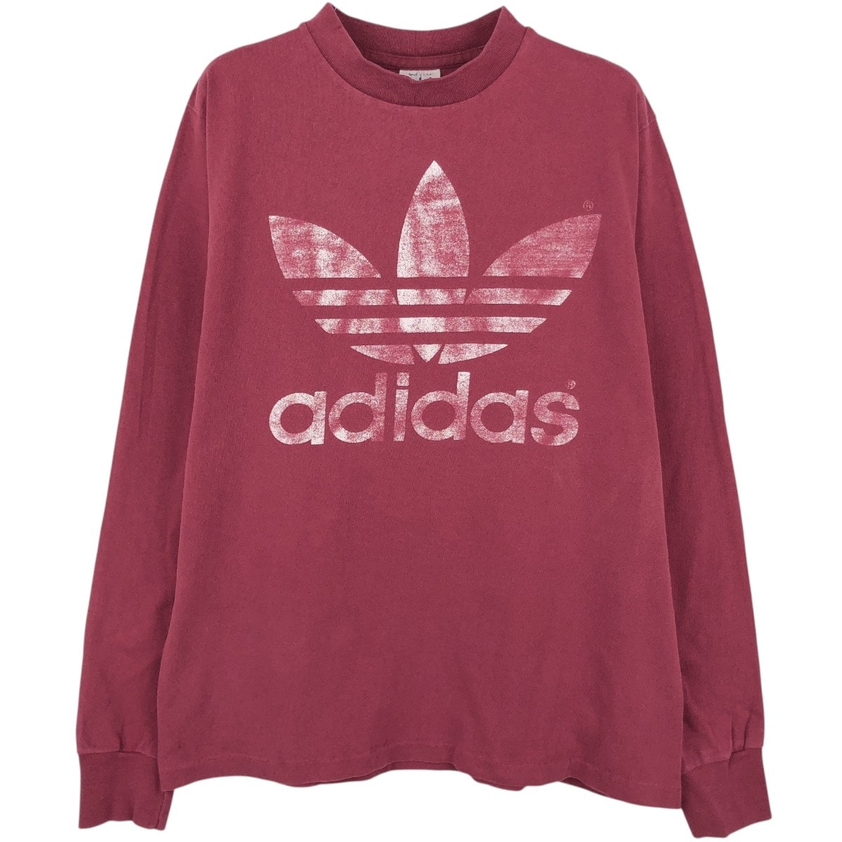 古着 80年代 アディダス adidas ロングTシャツ ロンT USA製 メンズM相当 ヴィンテージ/eaa661956