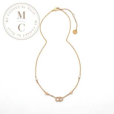 クリスチャンディオール CHRISTIAN DIOR ClairDLune ネックレス ペンダント チョーカー ゴールド CDロゴ