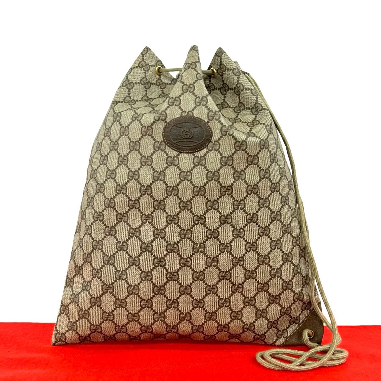 GUCCI グッチ GG ロゴ PVC レザー ショルダーバッグ ブラウン
 45293