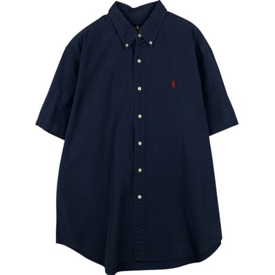 古着 ラルフローレン Ralph Lauren CLASSIC FIT 半袖 ボタンダウンシャツ メンズXL相当/eaa641632