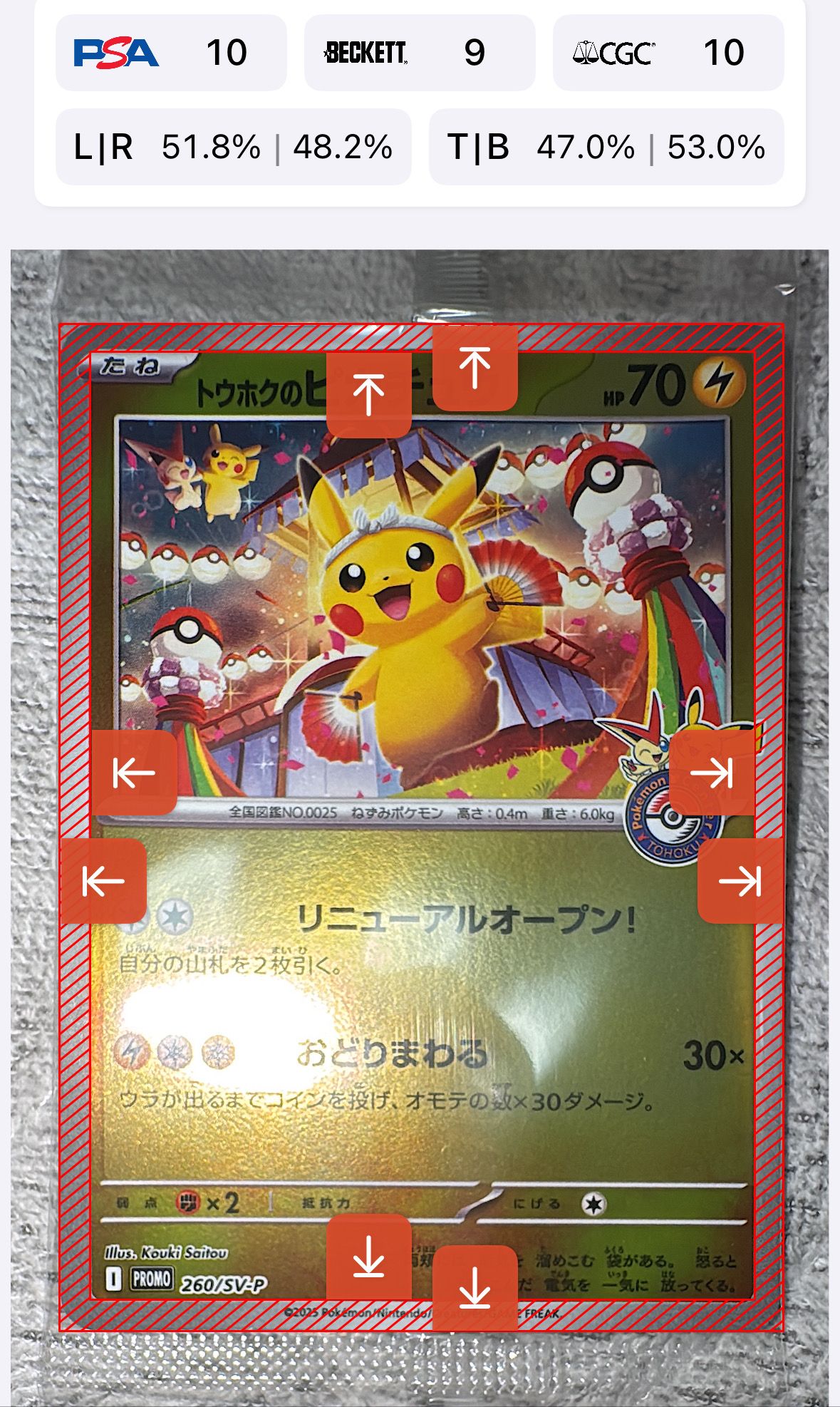 トウホクのピカチュウ P [SV-P 260](スペシャルBOX「ポケモンセンタートウホク」)