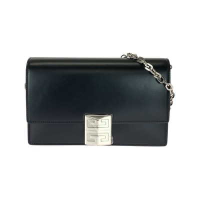 新品未使用 GIVENCHY ジバンシィ 4G スモール ブラック 黒 シルバー金具 レザー メタル/ ショルダーバッグ チェーンショルダーバッグ 506205 【中古】