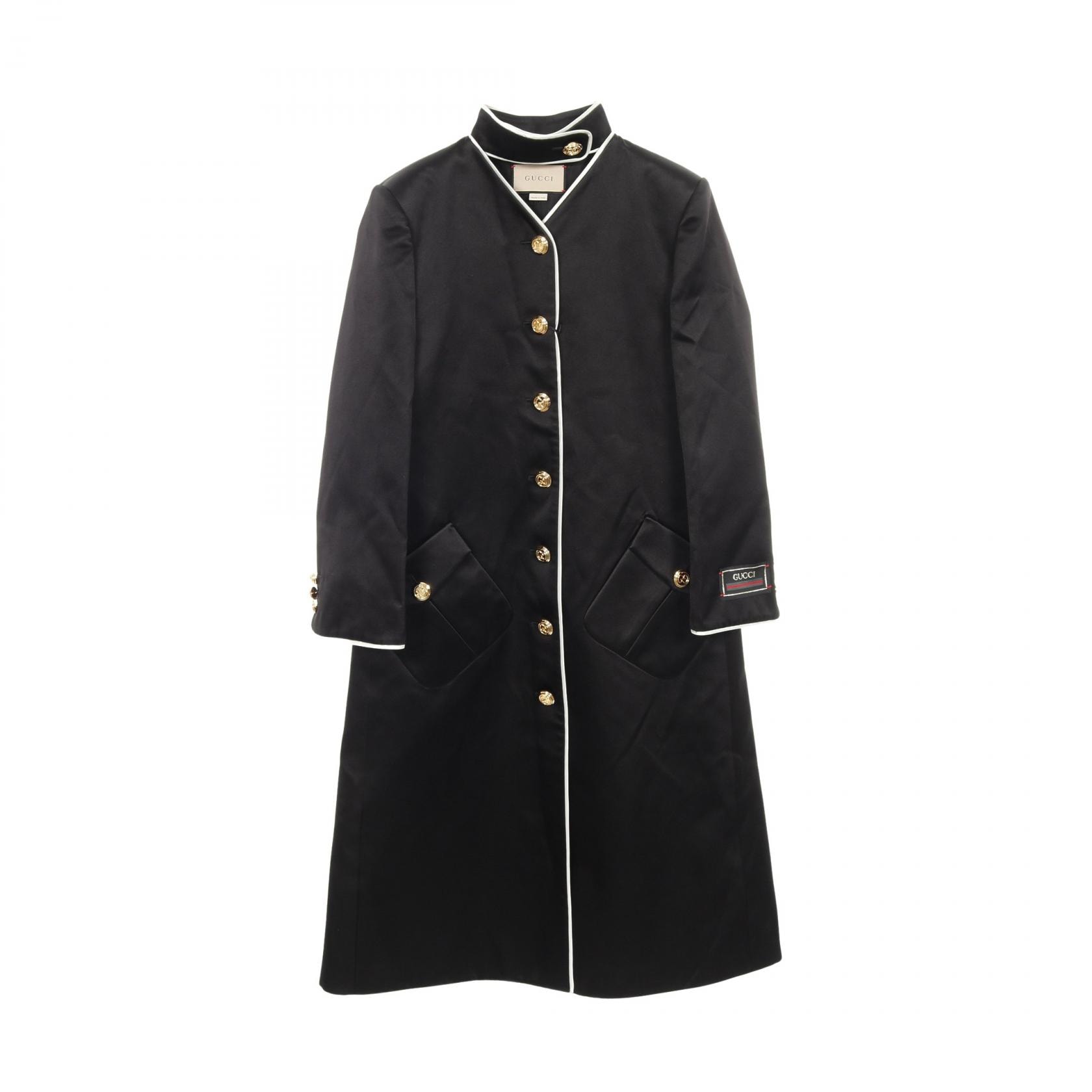 グッチ GUCCI GGボタン 衣料品 アウター シルク レーヨン レディース ブラック系 【中古】