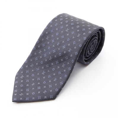 ルイ・ヴィトン LOUIS VUITTON クラヴァット モノグラム クラシック ネクタイ 衣料品 シルク メンズ グレー系 M70592 【中古】