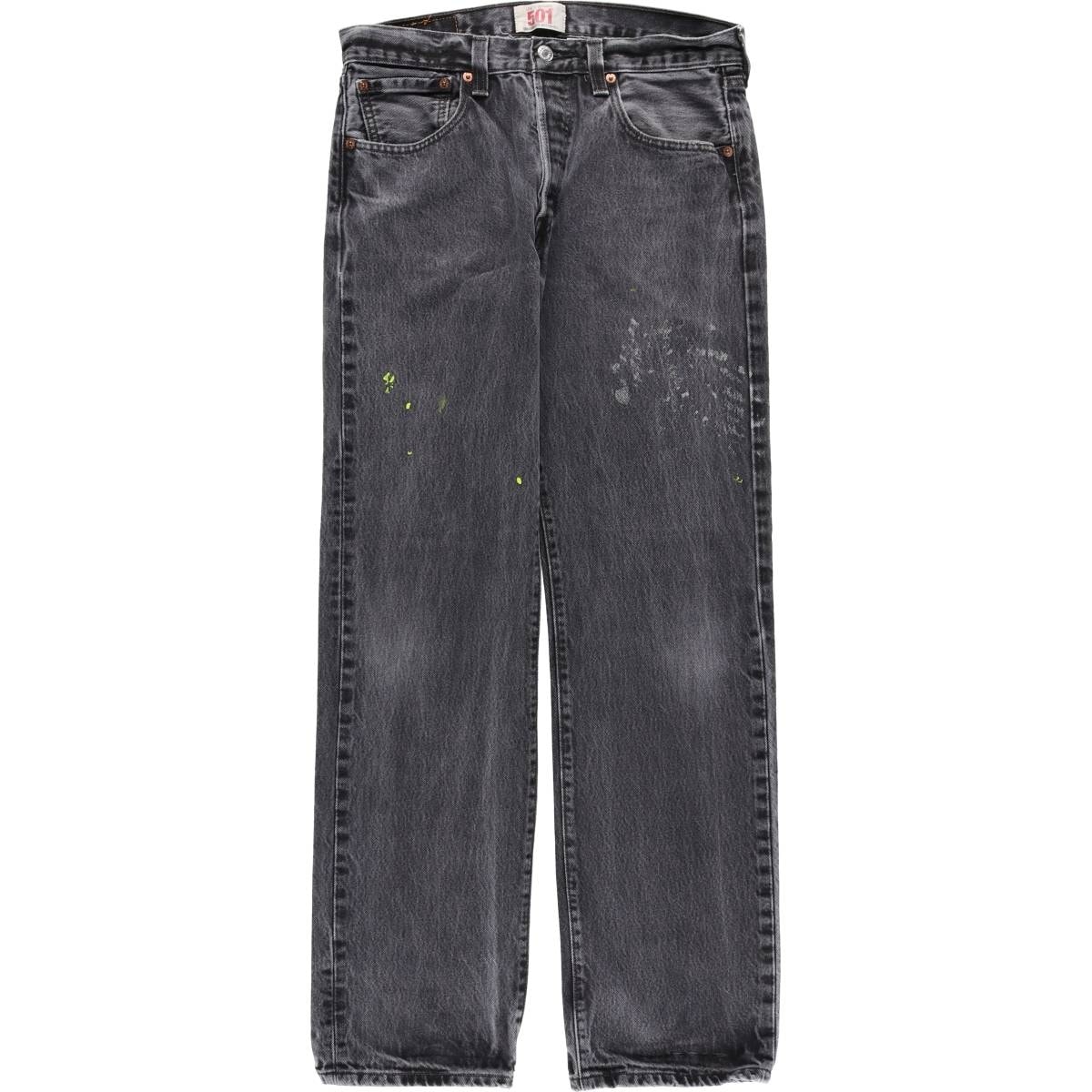 古着 00年代 リーバイス Levi's リーバイス501 STRAIGHT LEG BUTTON-FLY ブラックデニム ストレートデニムパンツ メンズw31相当/eaa612039