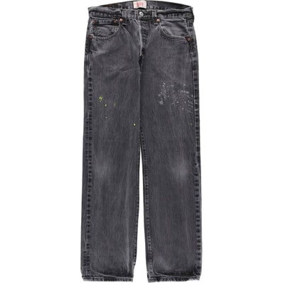 古着 00年代 リーバイス Levi's リーバイス501 STRAIGHT LEG BUTTON-FLY ブラックデニム ストレートデニムパンツ メンズw31相当/eaa612039