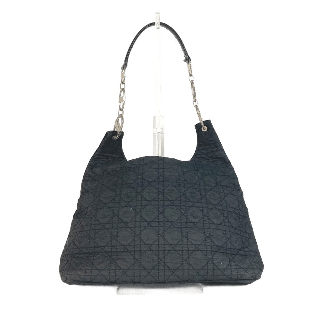 ディオール Dior カナージュ ロゴ カバン 肩掛け ショルダーバッグ ナイロン ブラック