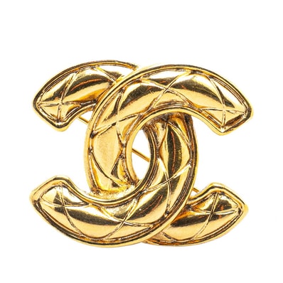 シャネル ココマーク マトラッセ ブローチ ゴールド メッキ レディース CHANEL 【中古】