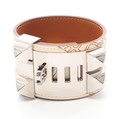 エルメス HERMES U刻印 コリエドシアン In and Out ブレスレット アクセサリー ヴォースイフト / メタル ヴォースイフト レディース アイボリー系 / マルチカラー / シルバー系 【中古】