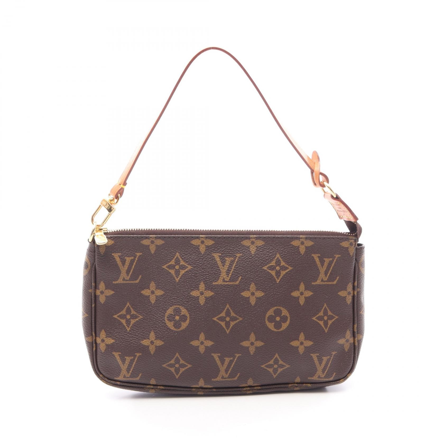 ルイ・ヴィトン LOUIS VUITTON ポシェットアクセソワール モノグラム ハンドバッグ バッグ PVCコーティングキャンバス レザー モノグラム レディース ブラウン系 M51980 【中古】