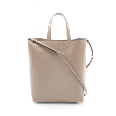 セリーヌ CELINE バーティカル スモール カバ 2WAY トートバッグ バッグ レザー レディース ベージュ系 176183 【中古】