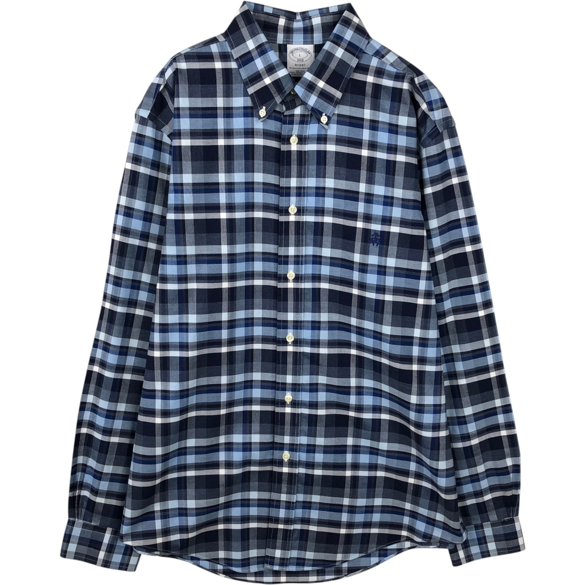 古着 ブルックスブラザーズ Brooks Brothers 1818 REGENT 長袖 ボタンダウンチェックシャツ メンズL相当/eaa642890