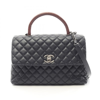 シャネル CHANEL マトラッセ ココハンドル 2WAY ハンドバッグ バッグ キャビアスキン(グレインドカーフ) レディース ネイビー系 / ボルドー系 A92992 【中古】