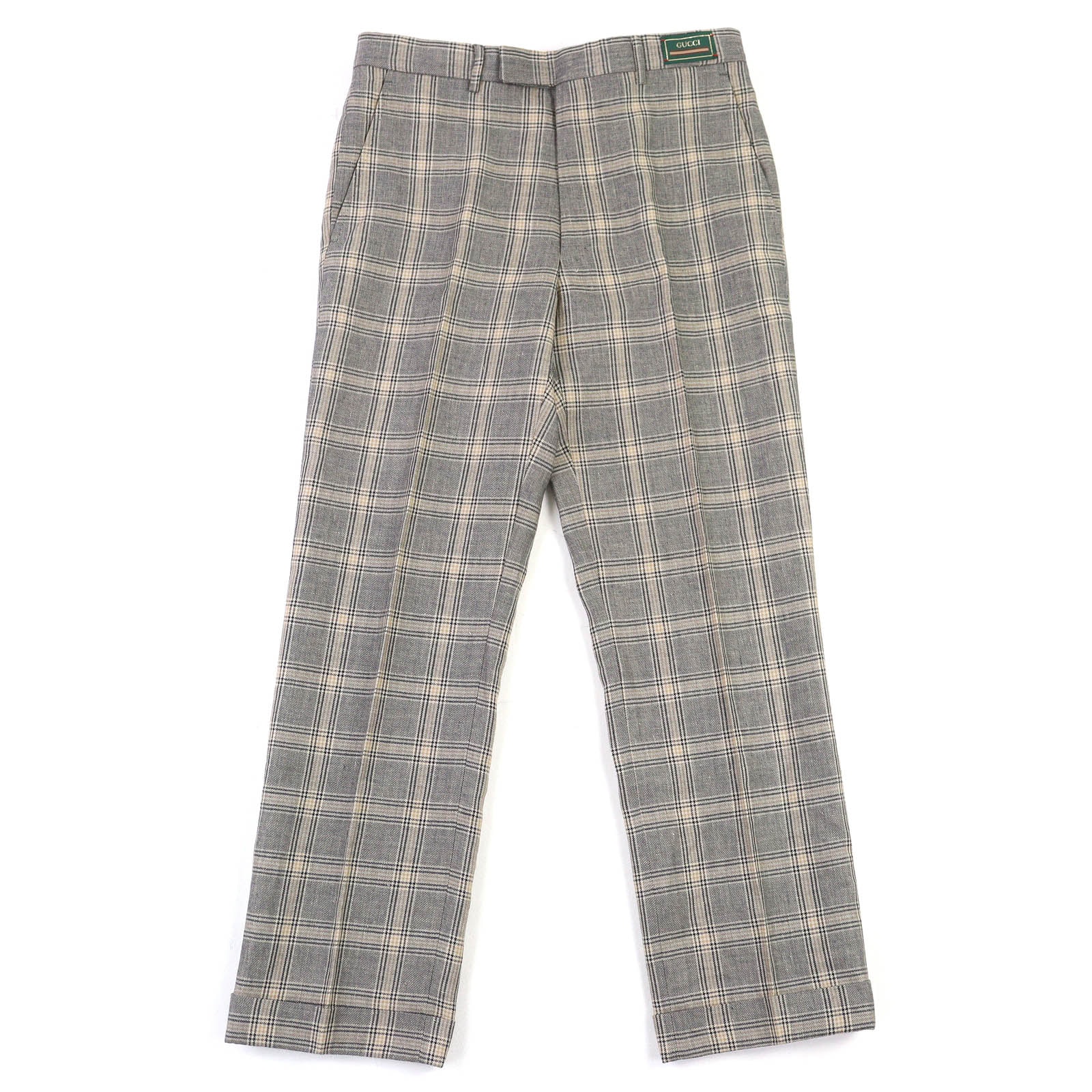 極美品 グッチ boutique グレンチェック スラックス 44 707294