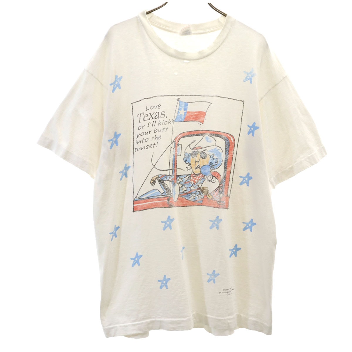 FRUIT OF THE LOOM フルーツオブザルーム 80s 90s USA製 オールド TEXAS 半袖 Tシャツ L ホワイト シングルステッチ