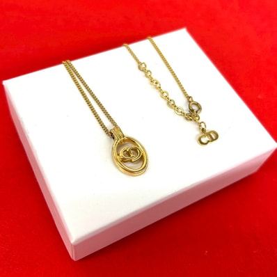 Christian Dior ディオール CD ロゴ GP ネックレス ゴールド
78624