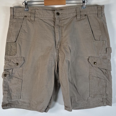 古着 カーハート Carhartt ショートパンツ ワーク ワンポイントロゴ 短パン 半ズボン カーゴ 大きいサイズ w40 ベージュ系 メンズ