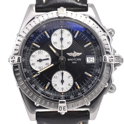 ブライトリング BREITLING A13050.1 クロノマット クロノグラフ ブラック 自動巻き メンズ 良品 保証書付き 腕時計 E#147232