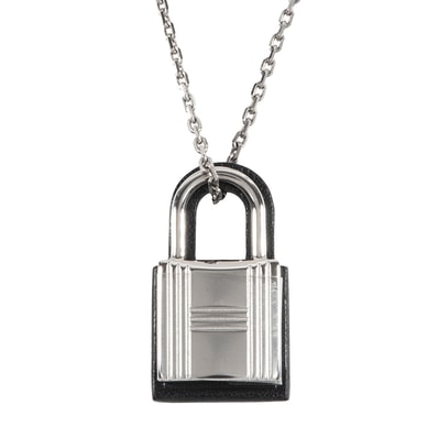 HERMES エルメス オーケリー PM ネックレス ペンダント メタル ヴォースイフト シルバー ブラック【中古】