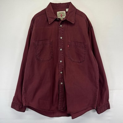 古着 リーバイス Levi's 長袖シャツ レッドタブ 胸ポケット ボタンフライ L ブラウン系 メンズ