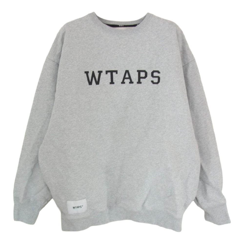 WTAPS ダブルタップス スウェット 25SS 251ATDT-CSM03 ACADEMY SWEATER COTTON アカデミー セーター コットン スウェット トレーナー グレー系 X04【中古】