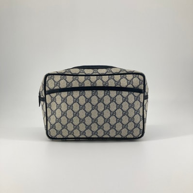 GUCCI(グッチ) GGスプリーム セカンドバッグ ベージュ × ネイビー