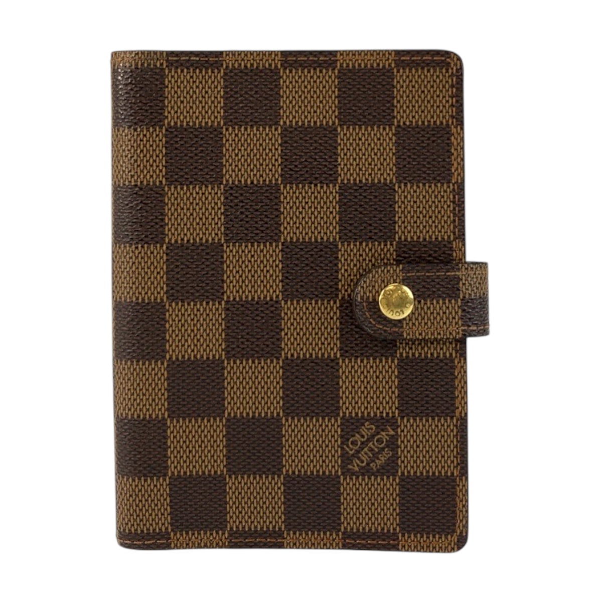 美品 LOUIS VUITTON ルイヴィトン ダミエ アジェンダPM ブラウン ゴールド金具 PVC 手帳カバー 600163 【中古】