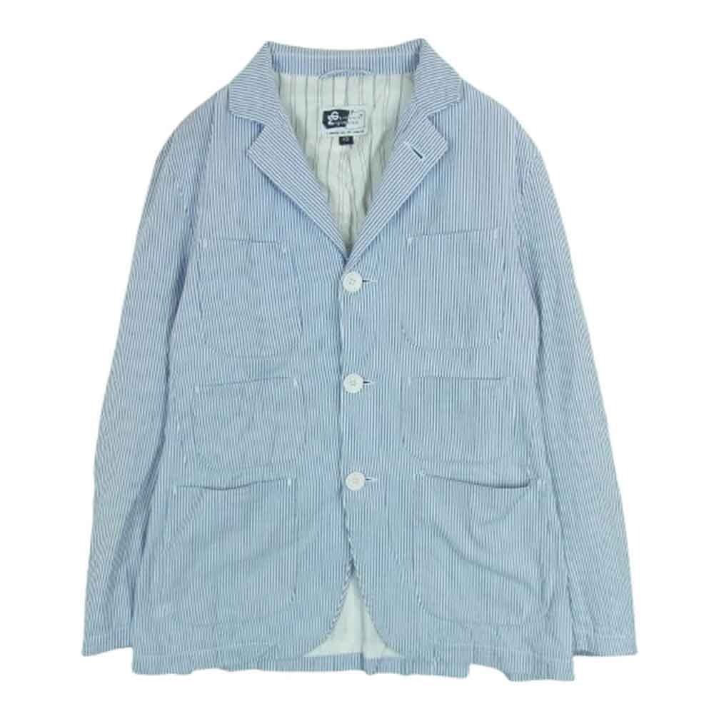 Engineered Garments エンジニアードガーメンツ ジャケット ストライプ シャツ コットン ジャケット ライトブルー系 ホワイト系 XS【中古】