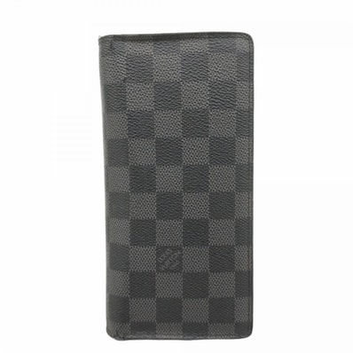 【6dd4493】ルイヴィトン 長財布 ダミエ・グラフィット ポルトフォイユブラザ N62665 ブラック グレー【中古】メンズ