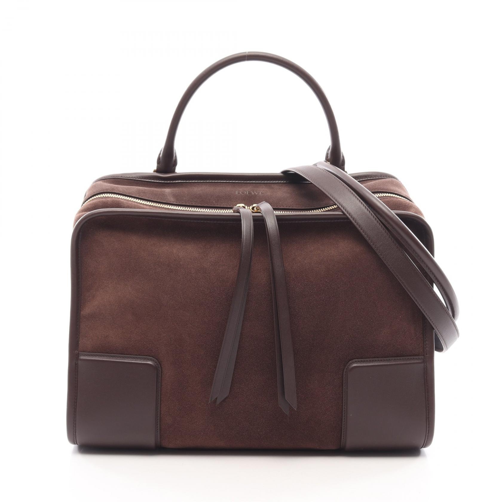 ロエベ LOEWE アマソナ180 ラージ 2WAY ハンドバッグ バッグ スウェード レザー レディース ブラウン系 A039ASRX030018 【新品】