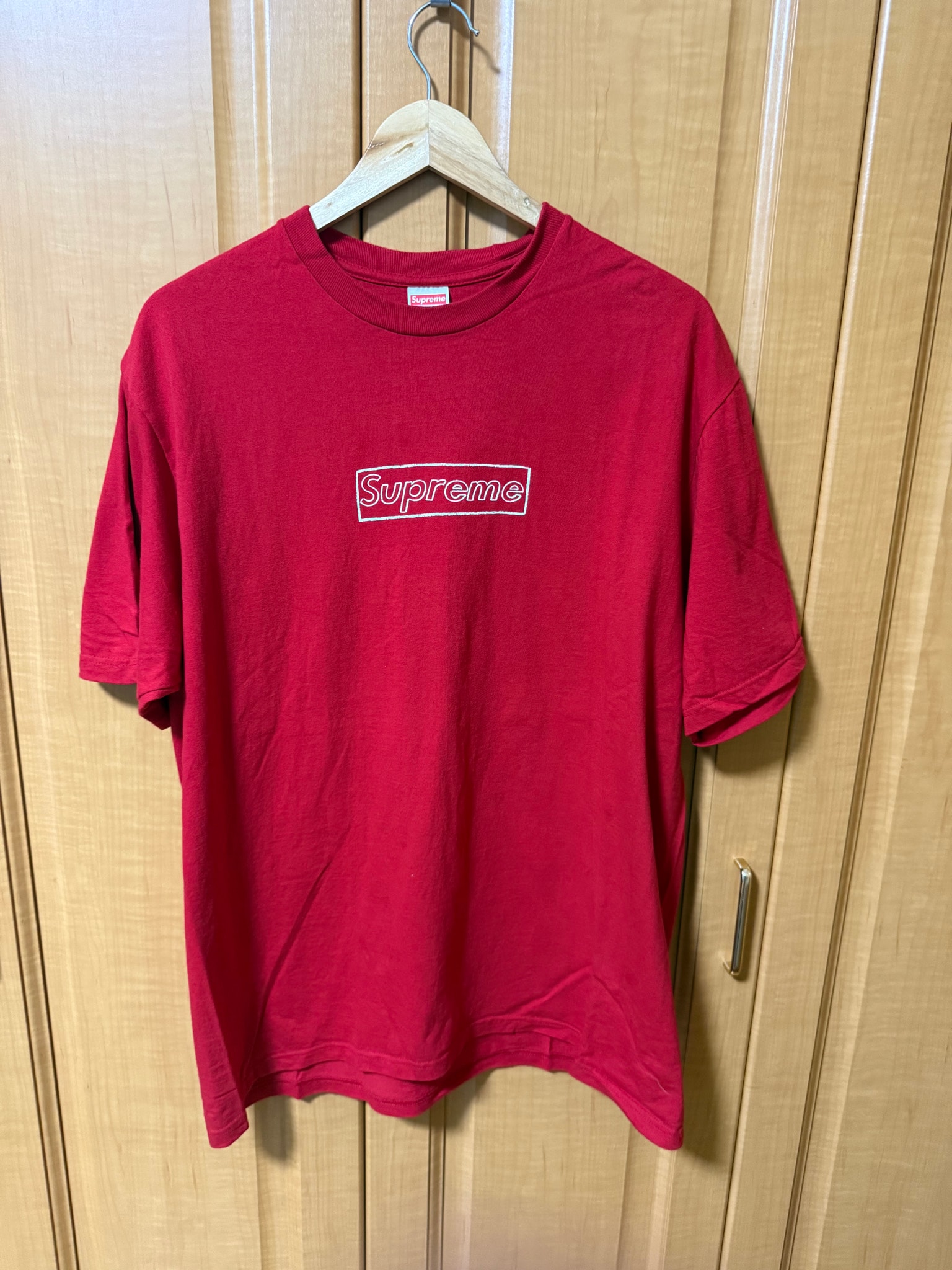 Supreme KAWS Chalk Logo Tee "Red"