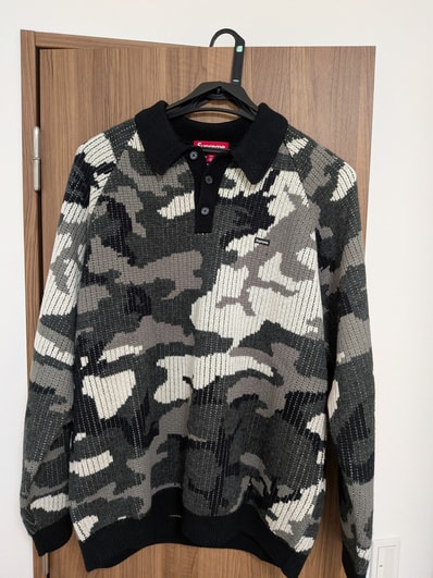 Supreme Small Box Polo Sweater (25FW) "Snow Camo"
