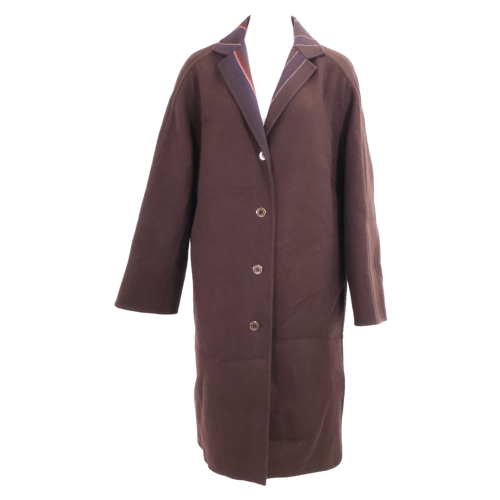 エルメス 【美品】セリエボタン ウールxカシミヤ チェスター 38