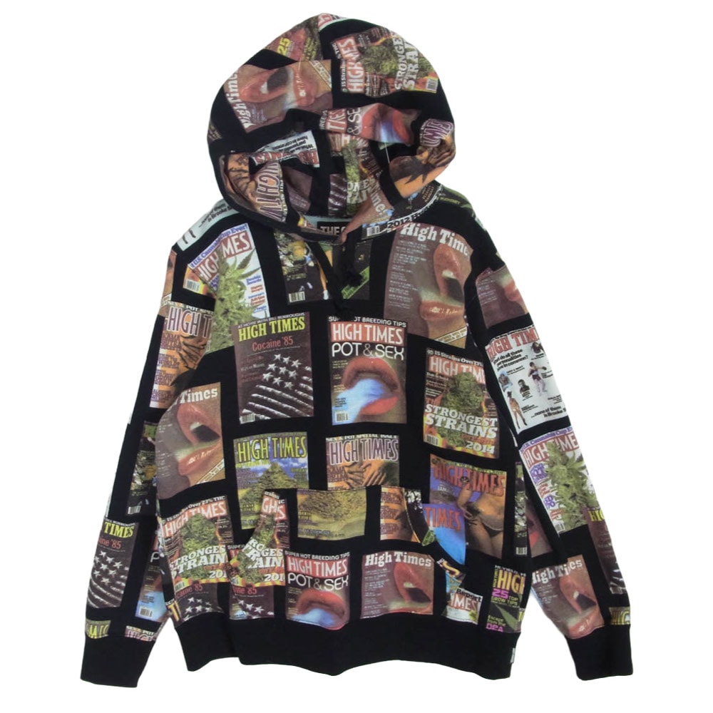WACKO MARIA ワコマリア パーカー 18SS × HIGH TIMES ハイタイムズ HEAVY WEIGHT PULLOVER HOODED SWEAT SHIRTS  総柄 ヘビーウェイト フーデッドパーカー プルオーバーパーカー M【中古】