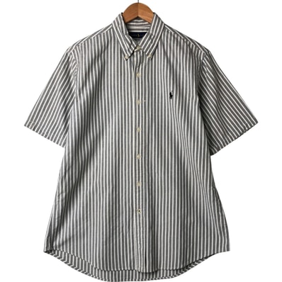 古着 ラルフローレン Ralph Lauren 半袖 ボタンダウン ストライプシャツ メンズL相当/eaa544206
