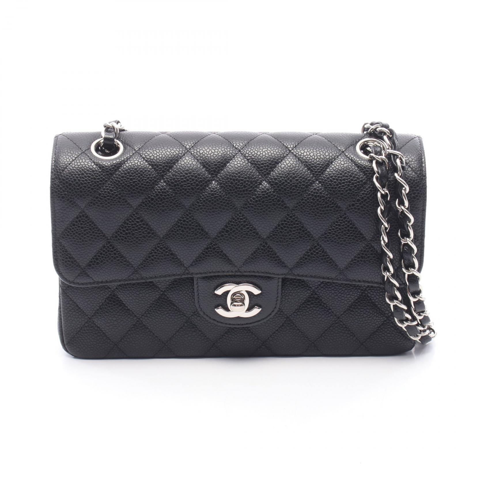 シャネル CHANEL マトラッセ Wフラップ ショルダーバッグ バッグ カーフ(牛革) レディース ブラック系 A01113 【中古】