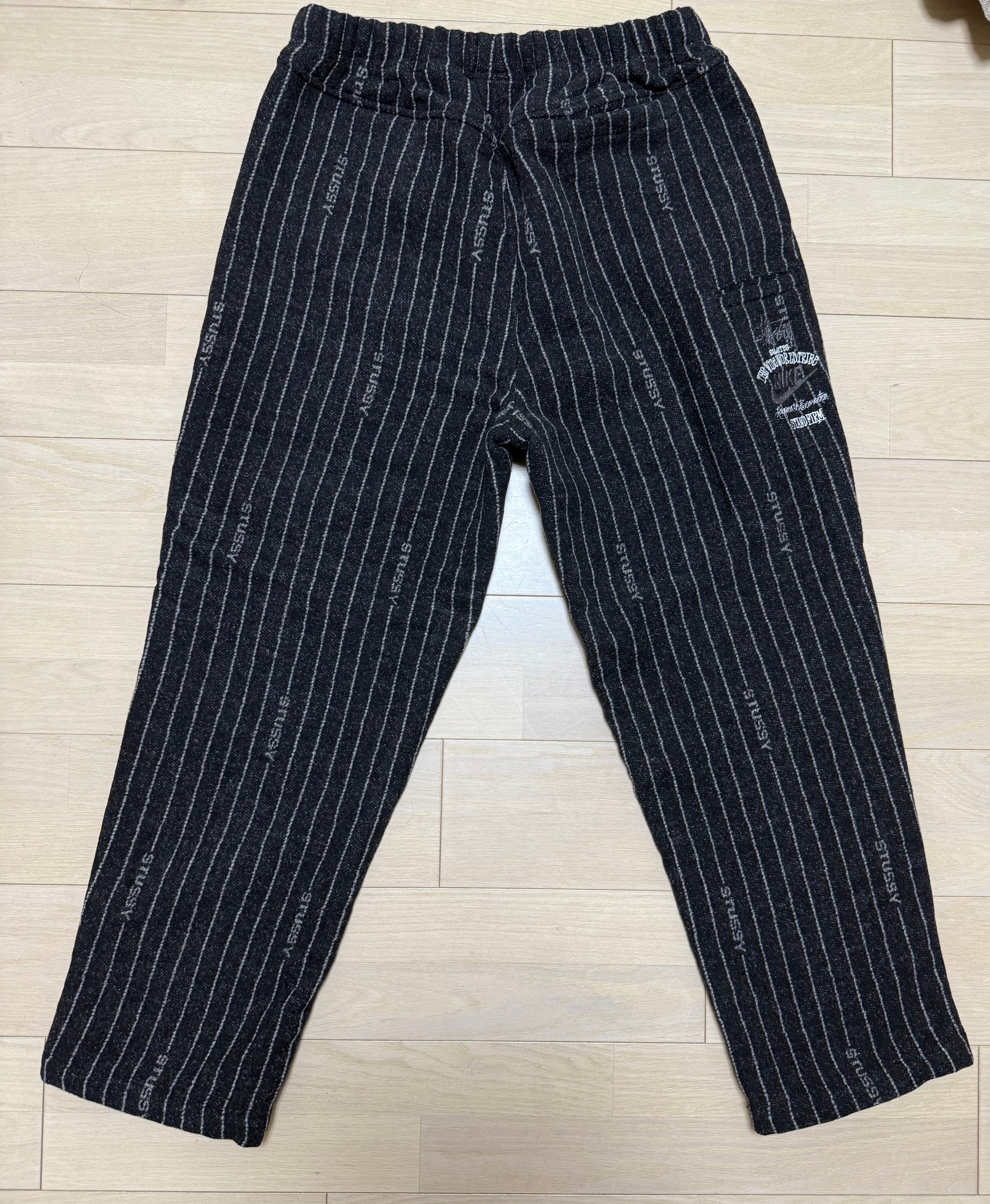 Stussy x Nike Striped Wool Pants "Black"