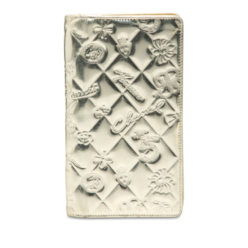 シャネル アイコン シンボルチャーム 長財布 ウォレット A37151 ゴールド系 パテントレザー レディース CHANEL 中古