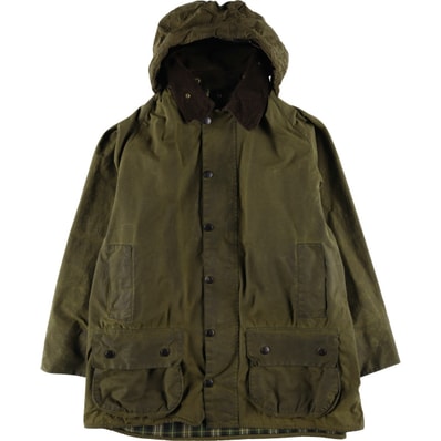 古着 80~90年代 バブアー Barbour BEAUFORT ビューフォート 旧3ワラント フード付き オイルド ハンティングジャケット 英国製 メンズXL相当 ヴィンテージ/eaa614847