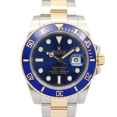 ロレックス ROLEX サブマリーナ ランダム番 腕時計 時計 K18(イエローゴールド) ステンレススチール メンズ ブルー系 116613LB 【中古】