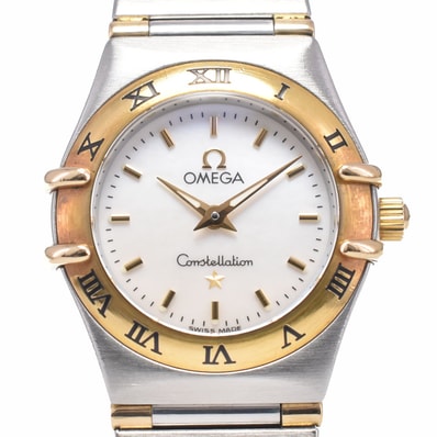オメガ OMEGA 1262.70 コンステレーション ミニ SS/K18YG ホワイトシェル クォーツ レディース 良品 腕時計 A#149379