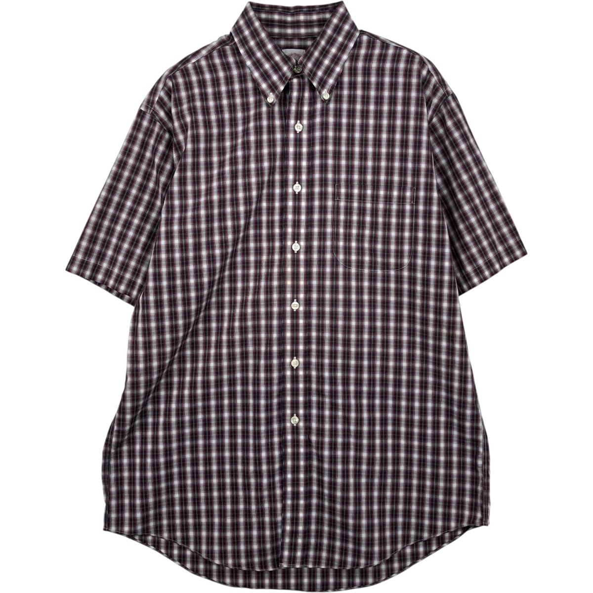 古着 ブルックスブラザーズ Brooks Brothers 346 半袖 ボタンダウン チェックシャツ メンズM相当/eaa641395