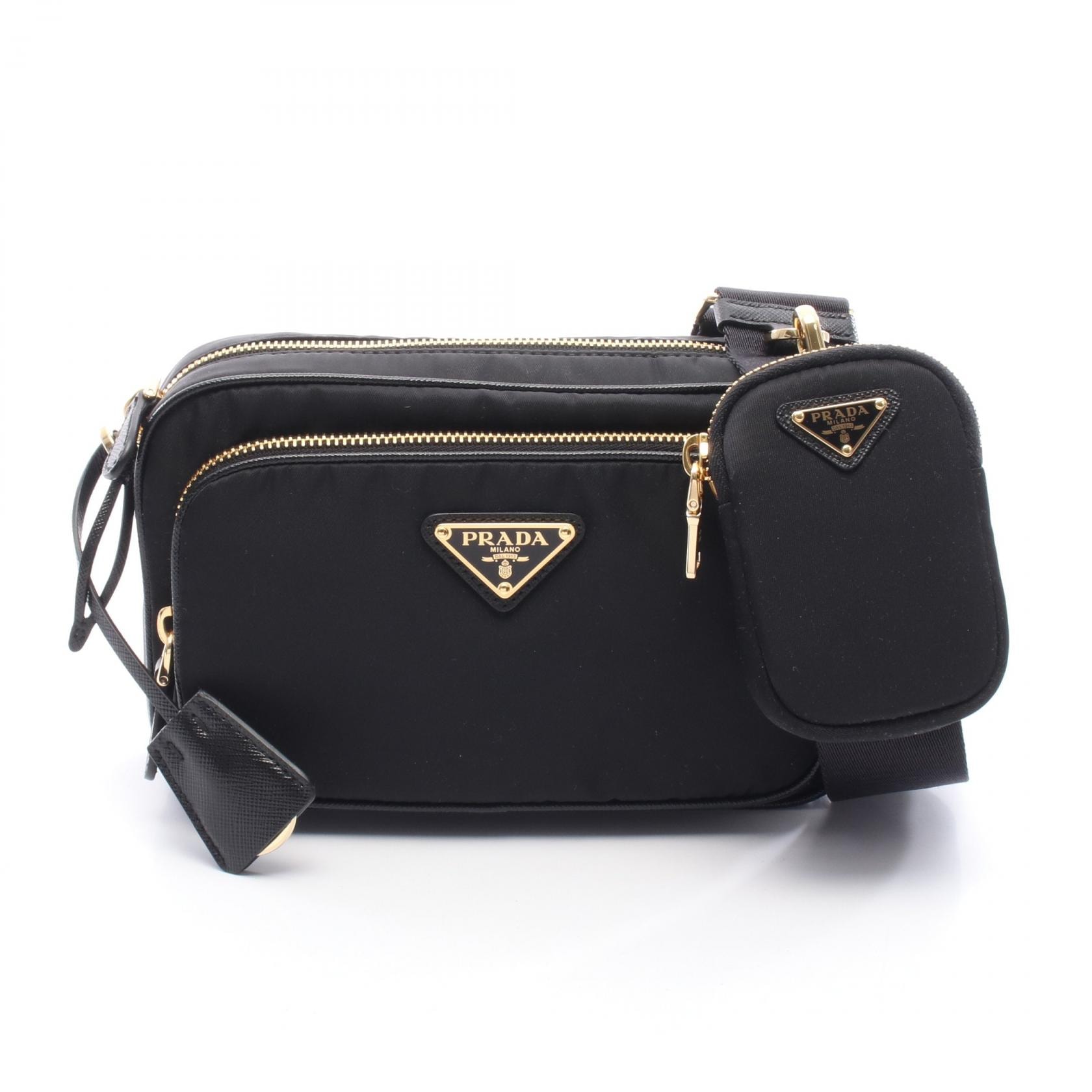 プラダ PRADA Re-Nylon ミニ ショルダーバッグ バッグ ナイロン レザー レディース ブラック系 1BH226R064F0632 【新品】